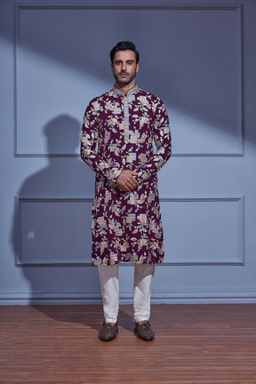 DEEP WINE KURTA SET