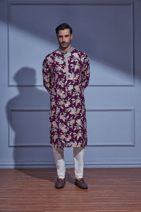 DEEP WINE KURTA SET